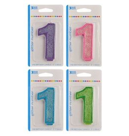 Numeral Glitter Candle "1"