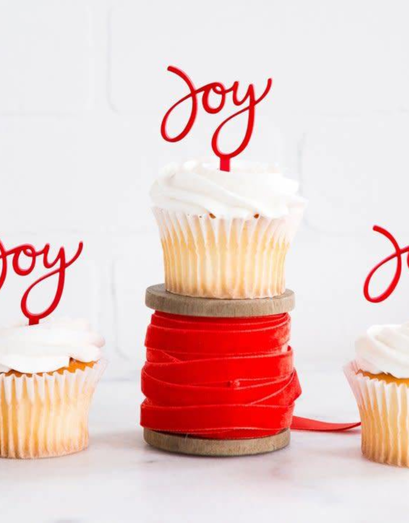 Holiday Joy Cupcake Topper (8/pkg)