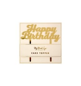 Gold Acyrlic Happy Birthday Cake Topper
