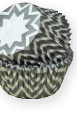 Black and Silver Chevron Baking Cups (approx 30-35ct)
