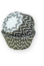 Black and Silver Chevron Baking Cups (approx 30-35ct)