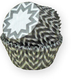 Black and Silver Chevron Baking Cups (approx 30-35ct)