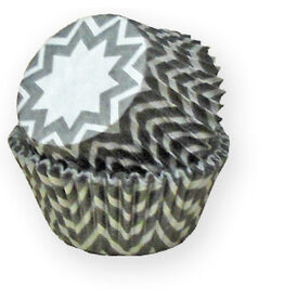 Black and Silver Chevron Baking Cups (approx 30-35ct)