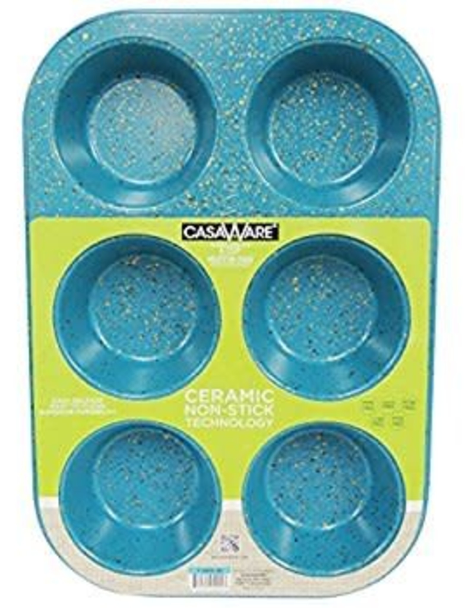 Casa Ware Muffin Pan 6 Cup (Blue Granite) Sweet Baking Supply