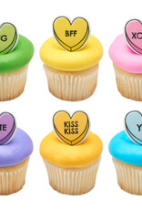 Candy Hearts Cupcake Rings (12/pkg)