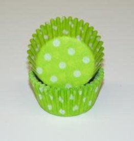 Polka Dot Mini Baking Cups Lime Green (1000ct)