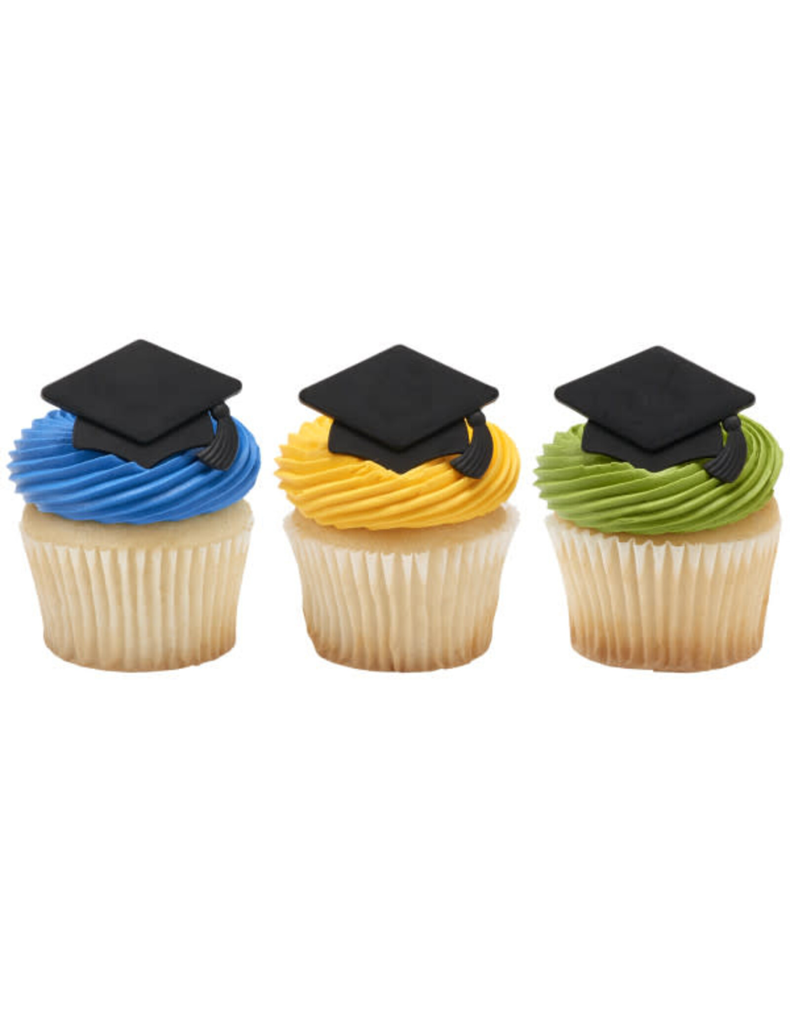 Black Grad Hat Cupcake Rings (12/pkg)