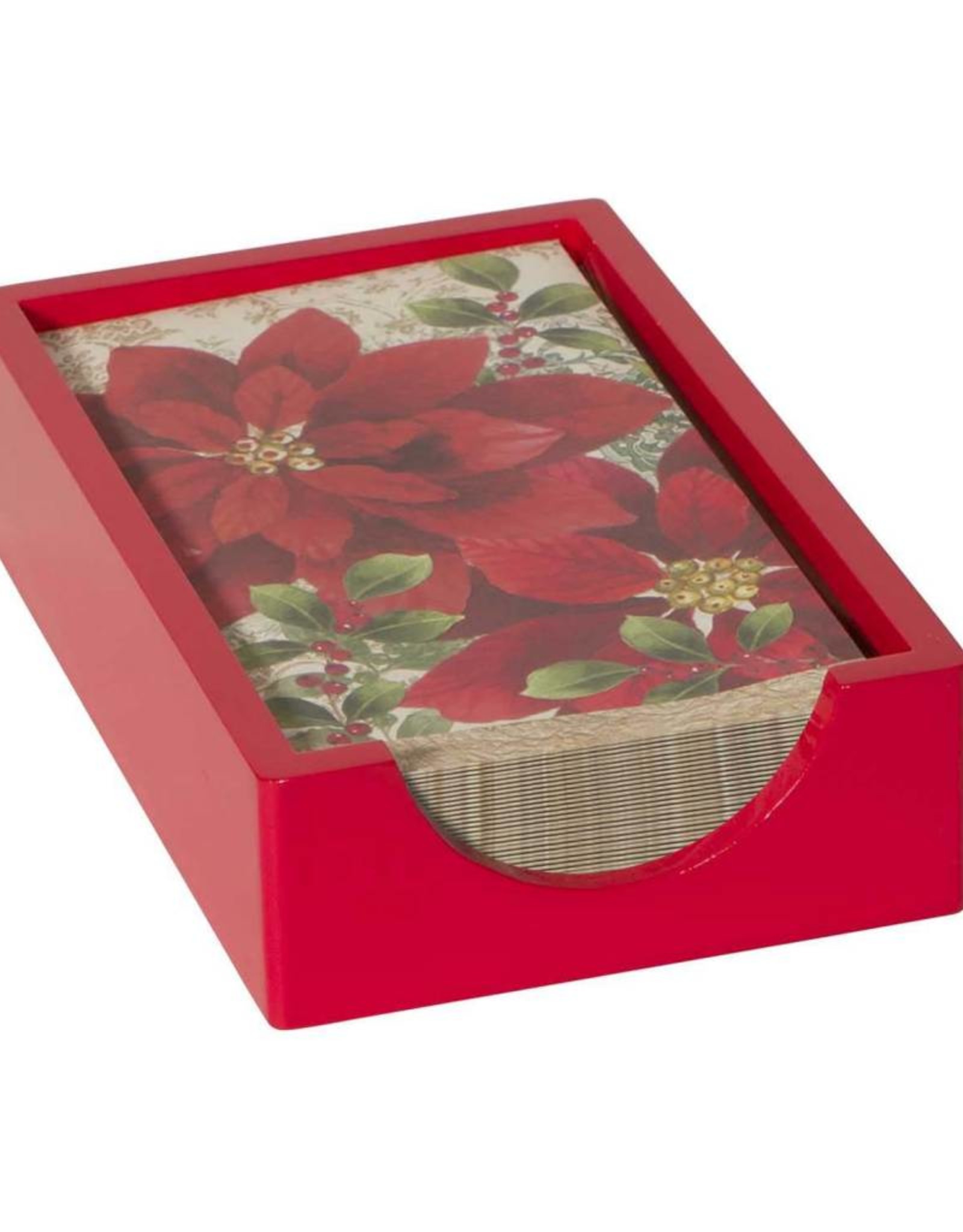 Guest/Dinner Napkin Caddy (Red Lacquer)
