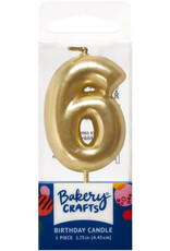 Mini Gold "6" Candle