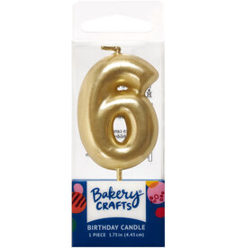 Mini Gold "6" Candle