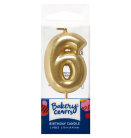Mini Gold "6" Candle
