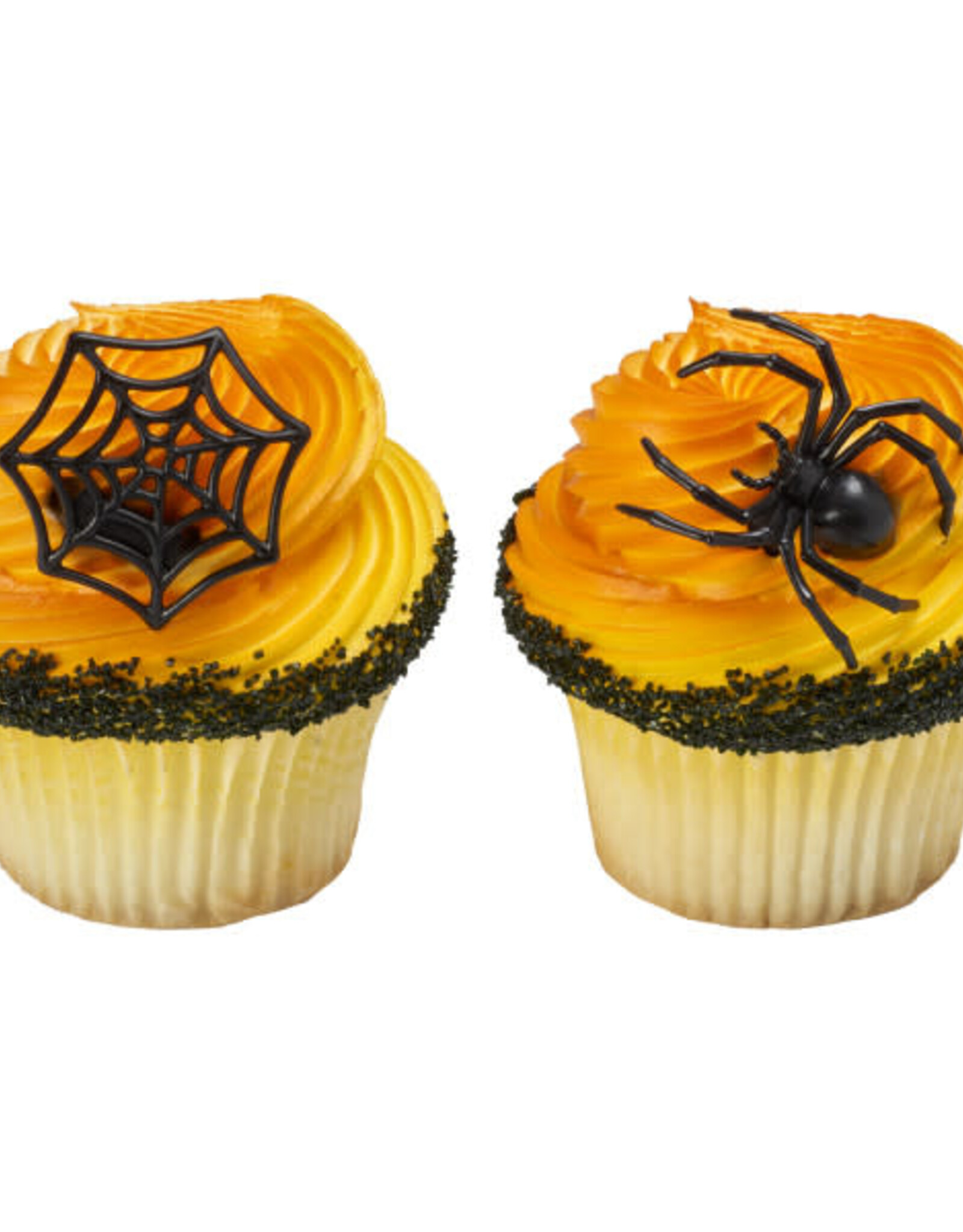 Ghoulish Spider and Web Cupcake Rings (12ct)