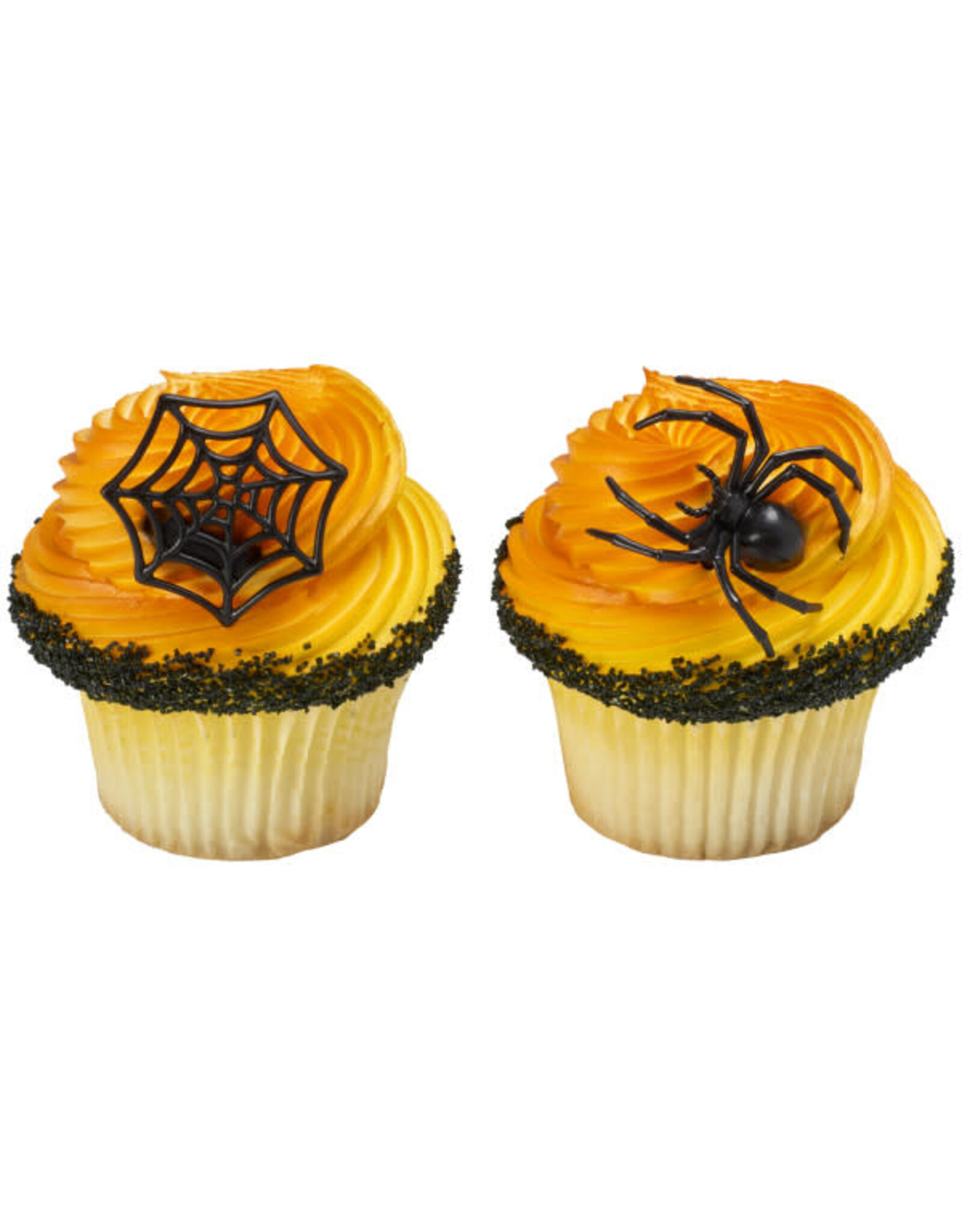 Ghoulish Spider and Web Cupcake Rings (12ct)