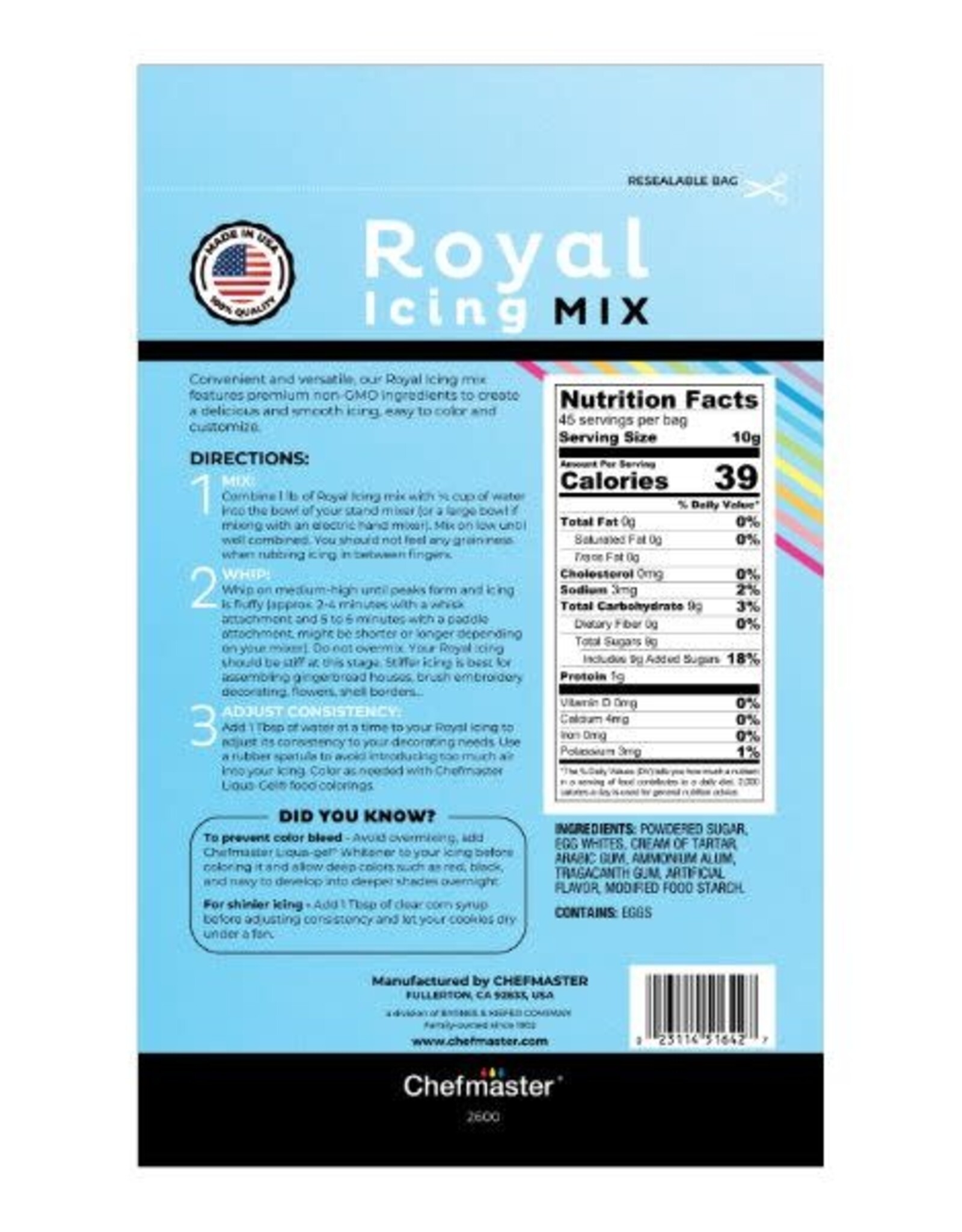 White Royal Icing Mix, 16oz.