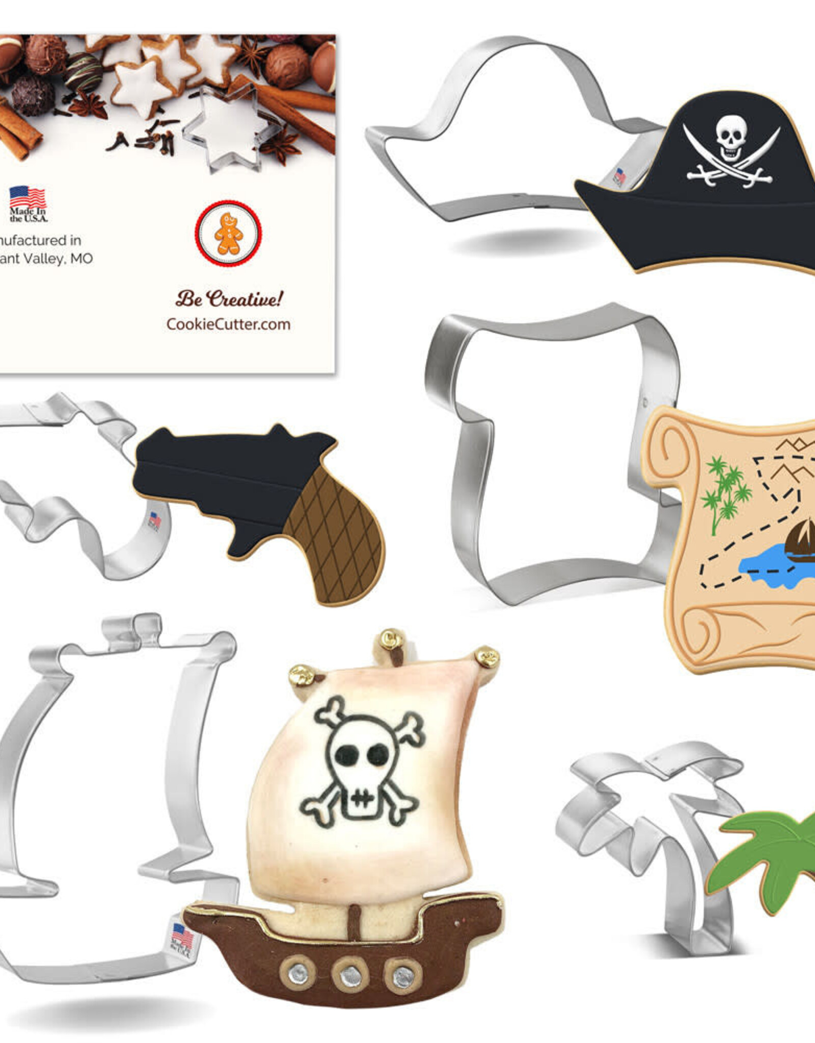 off the beaten path Pirate Cookie Cutter Set, 5pc.