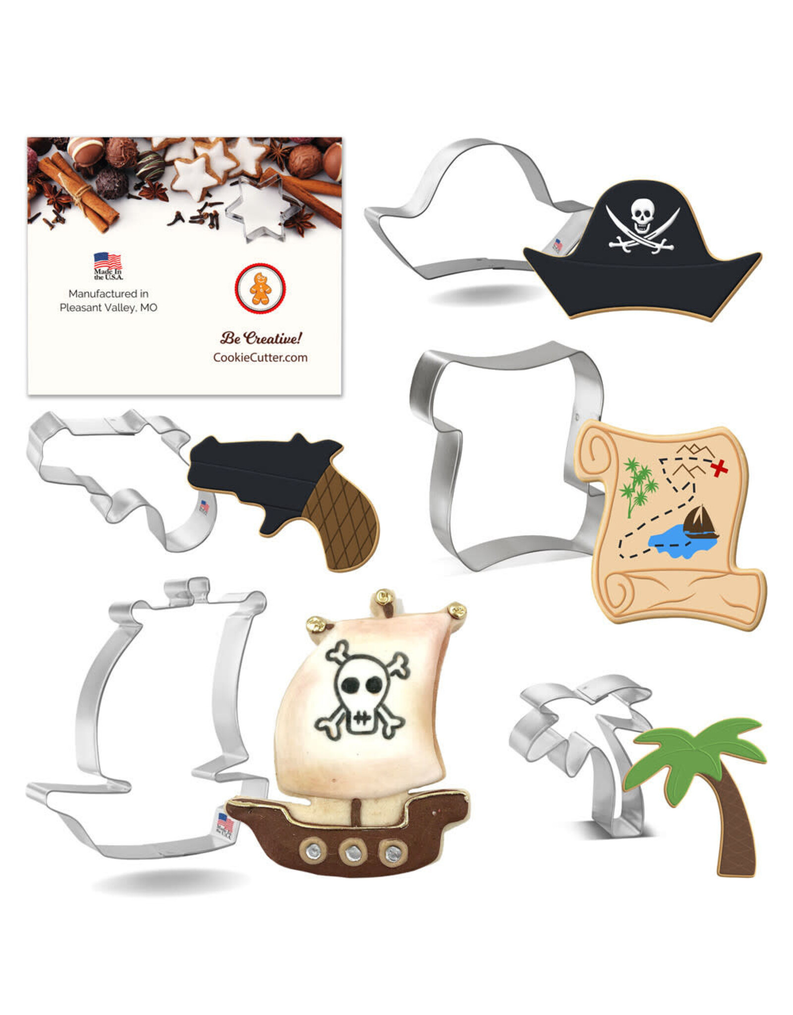 off the beaten path Pirate Cookie Cutter Set, 5pc.