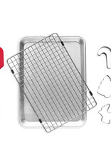 Quarter Sheet with Rack, Holiday Cookie Cutters and Spatula