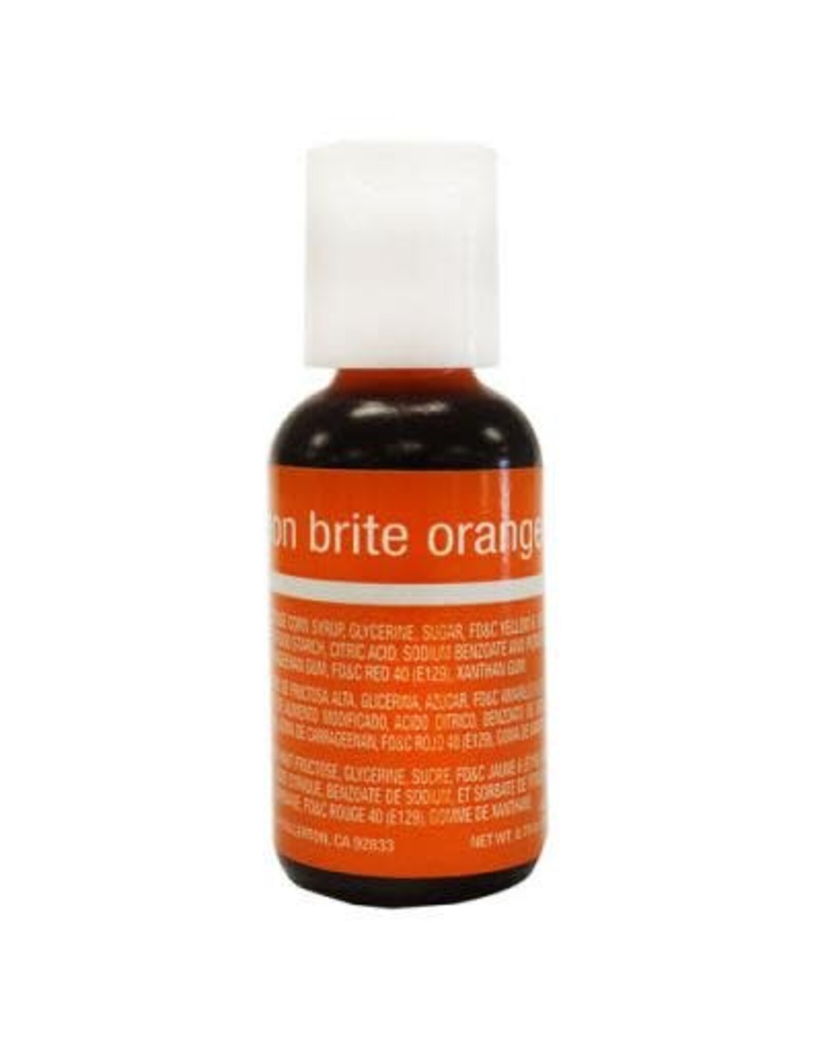 Neon Brite Orange Chefmaster Liqua-Gel 3/4 oz.