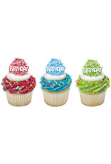 Happy Birthday Stars Cupcake Rings (12ct)