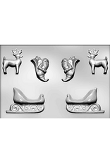 3D Santa, Sleigh and Reindeer Chocolate Mold