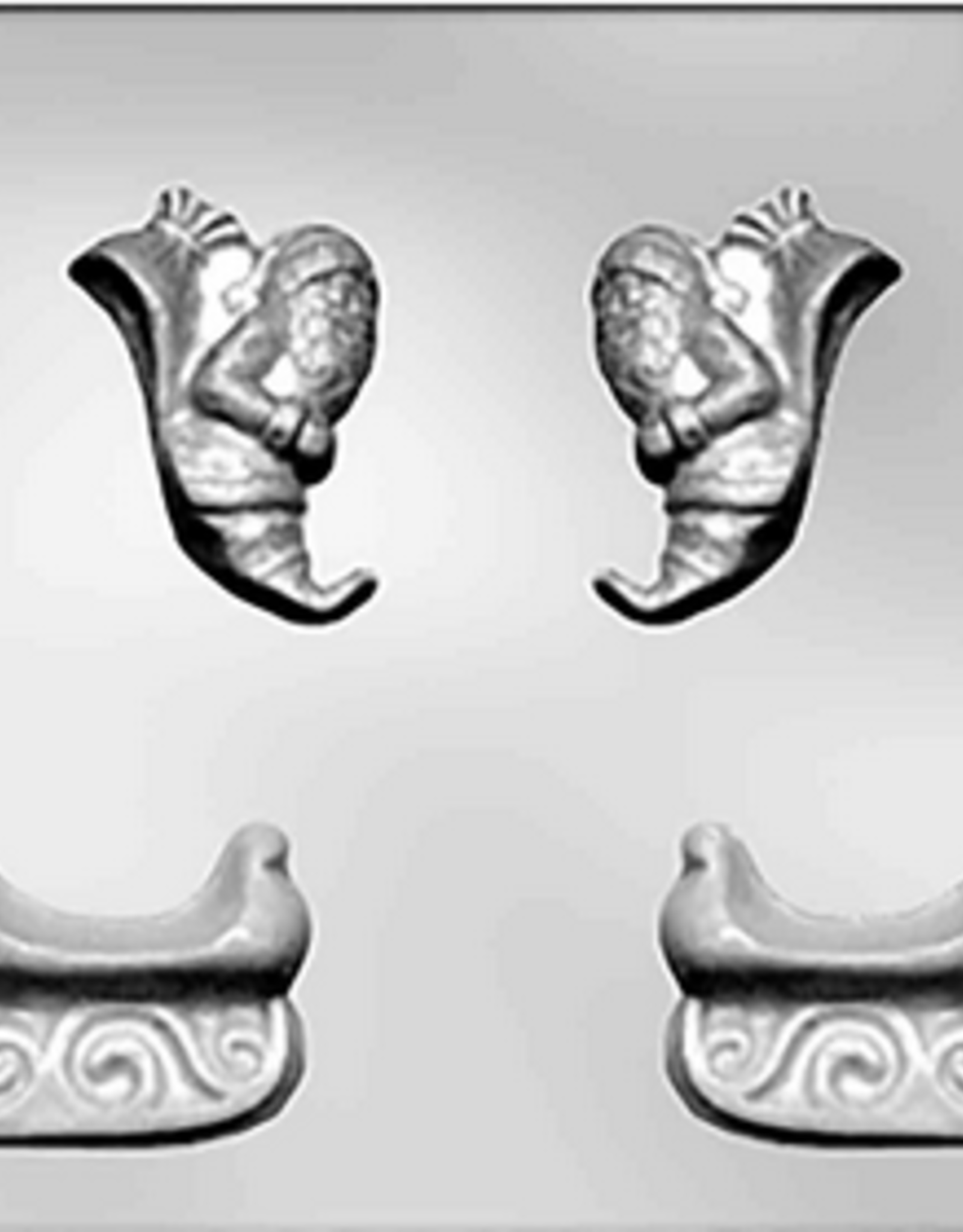 3D Santa, Sleigh and Reindeer Chocolate Mold