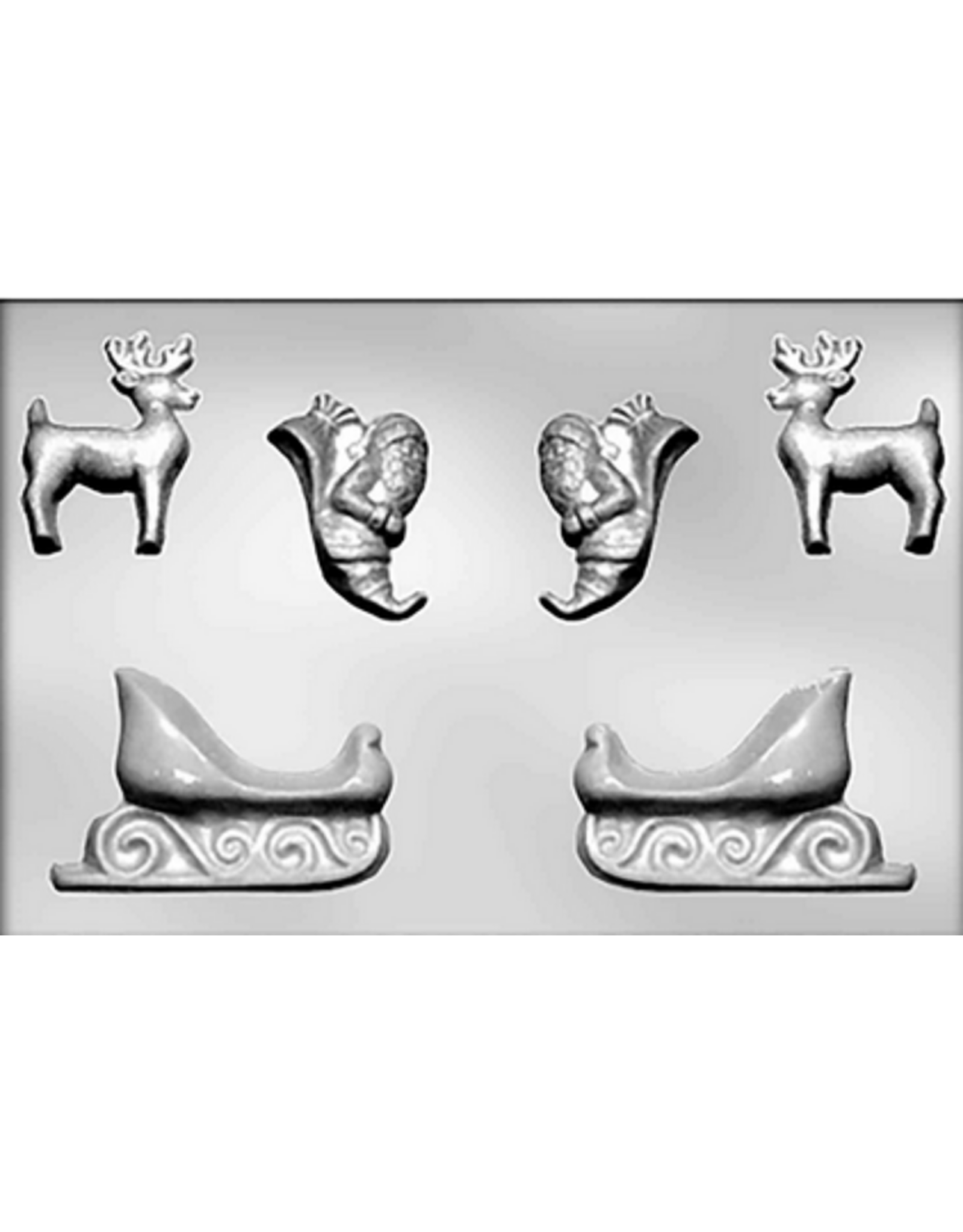 3D Santa, Sleigh and Reindeer Chocolate Mold