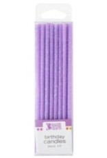 Slim Glitter Candles (Purple) 24 ct