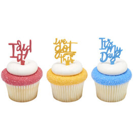 Inspiration Assortment Colorful Cupcake Picks (12ct)