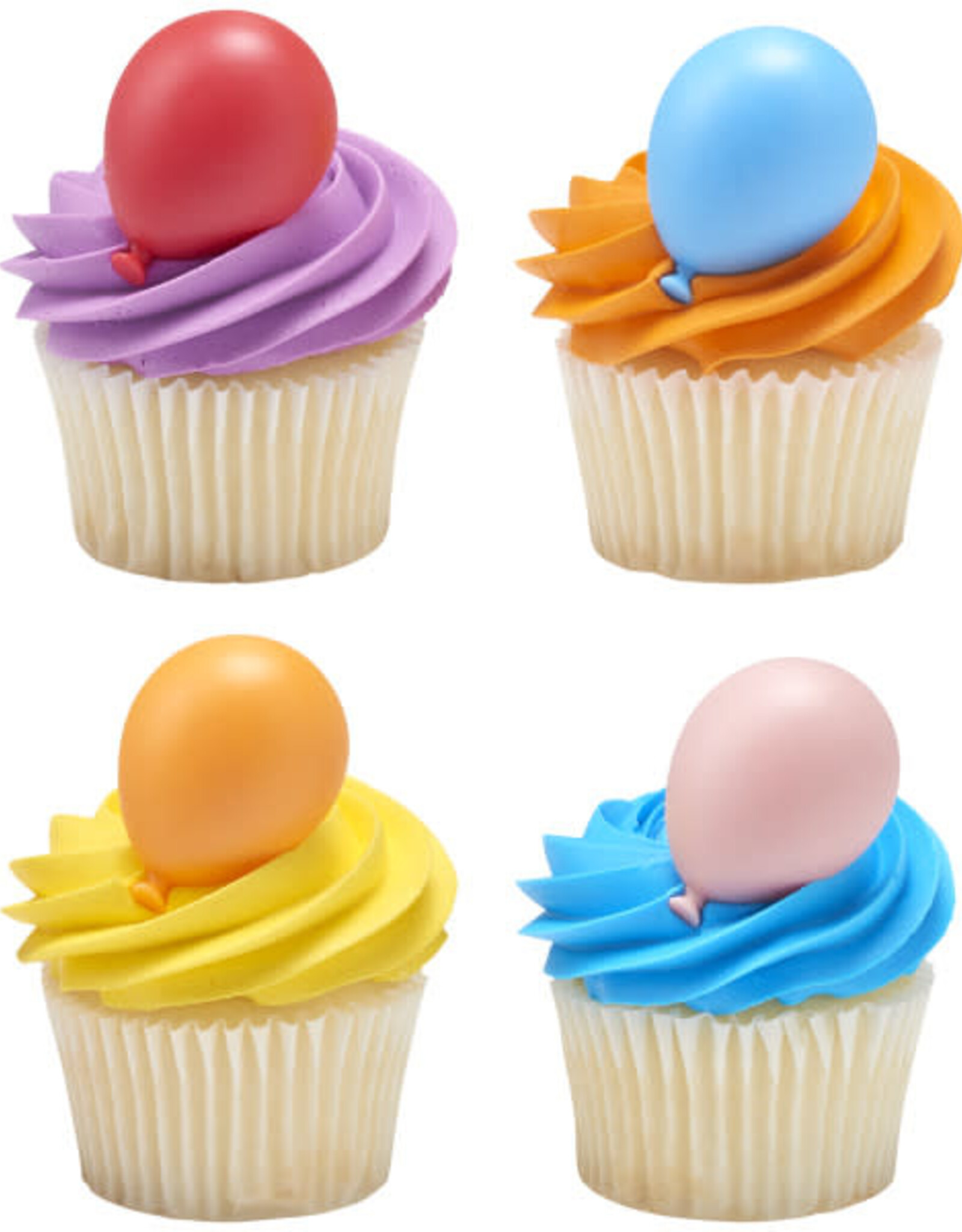 Bright Rainbown Balloon Cupcake Picks (12 ct)