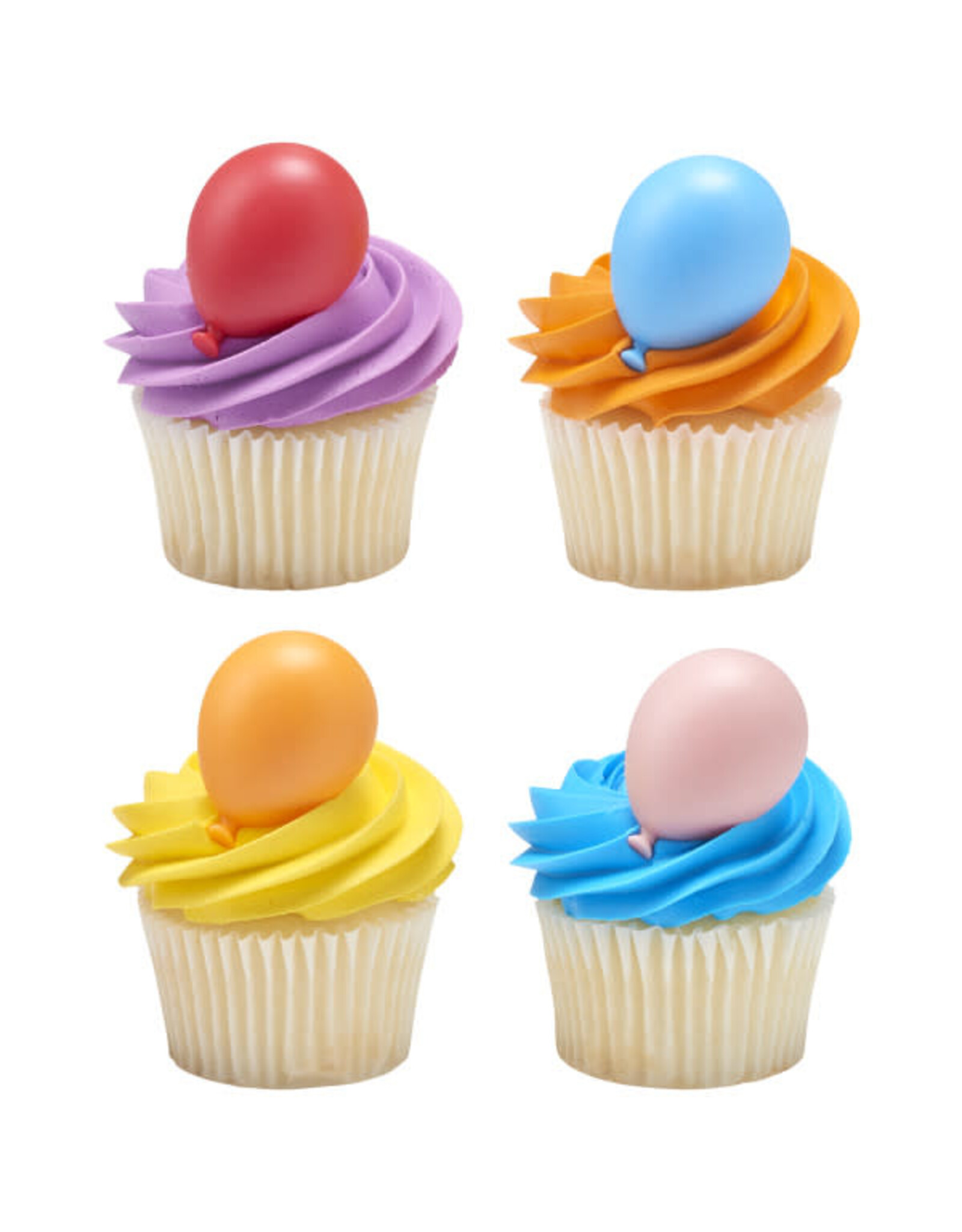 Bright Rainbown Balloon Cupcake Picks (12 ct)