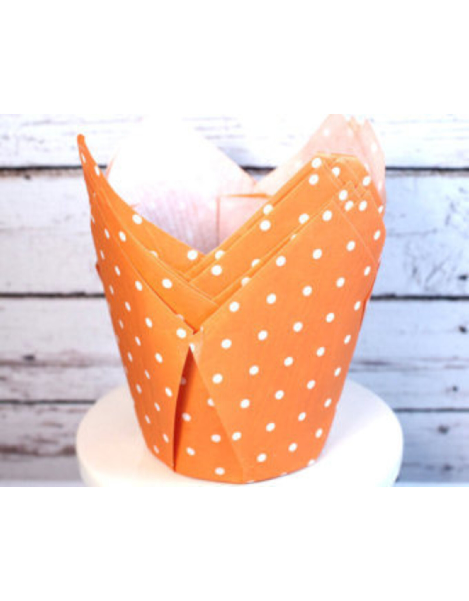 Tulip Baking Cups (Orange Dot)