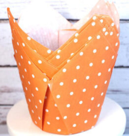 Tulip Baking Cups (Orange Dot)