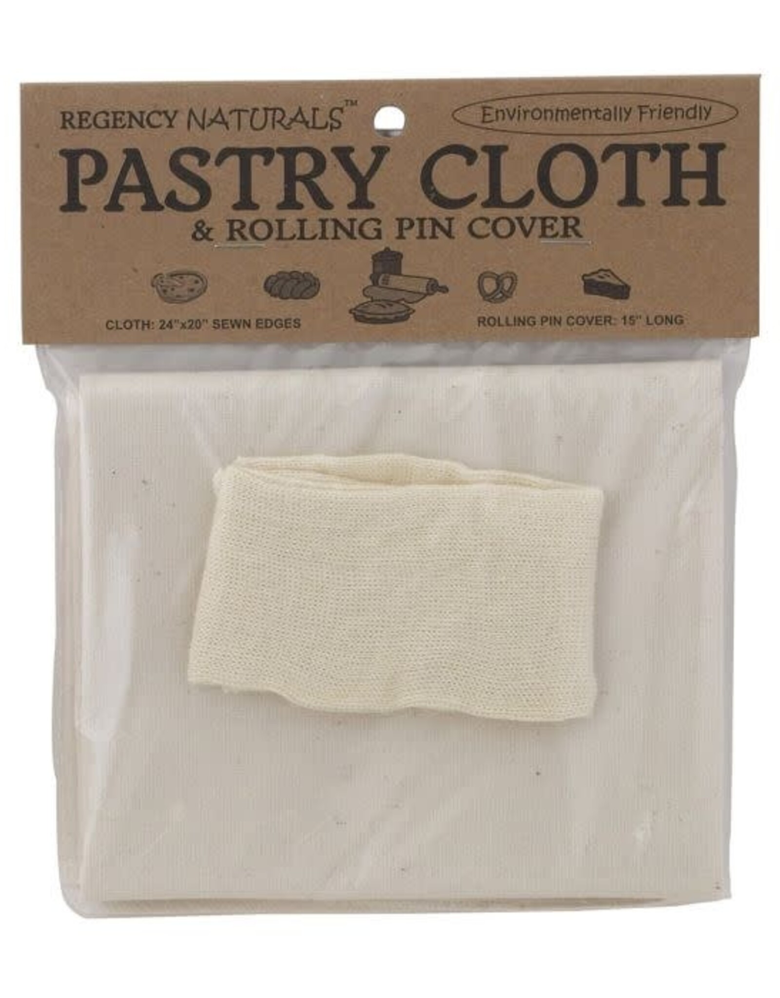 Regency Naturals Pastry Cloth and Rolling Pin Cover Set