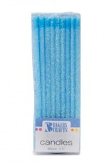 Slim Glitter Candles (Blue) 24ct.