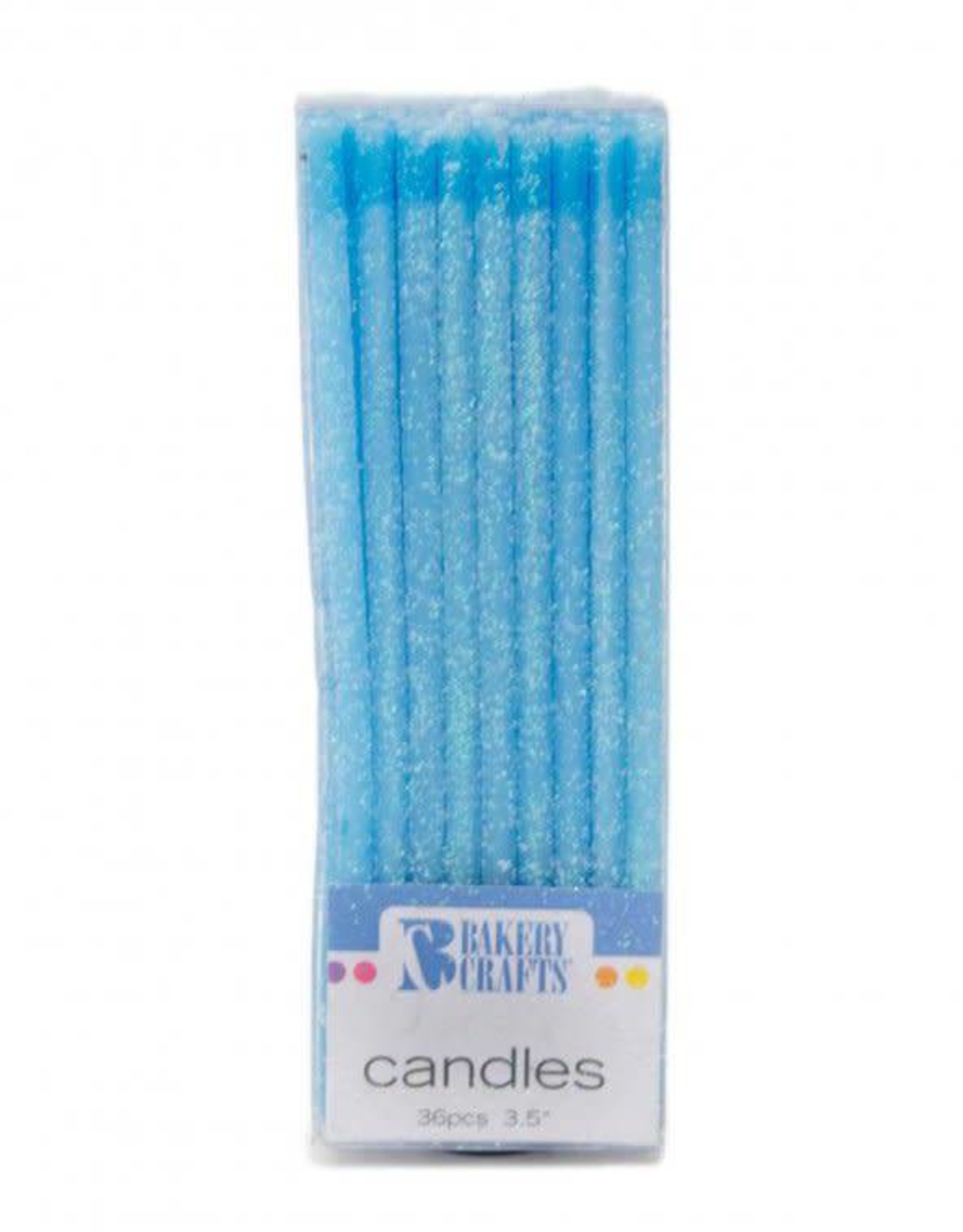 Slim Glitter Candles (Blue) 24ct.