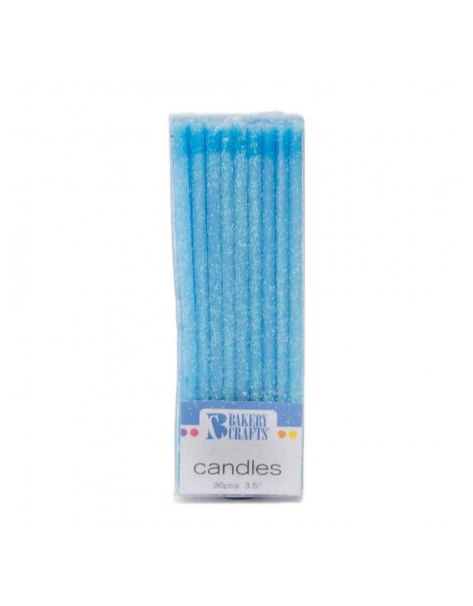 Slim Glitter Candles (Blue) 24ct.