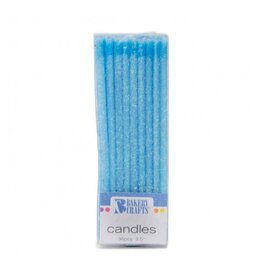 Slim Glitter Candles (Blue) 24ct.