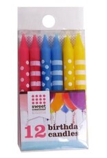 Birthday Candles Stripes and Dots - 12 ct.