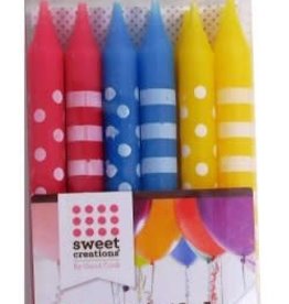 Birthday Candles Stripes and Dots - 12 ct.