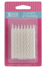 Candy Stripe Candles (White) 24ct