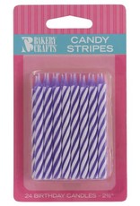 Candy Stripe Candles (Purple)-24ct