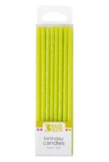 Slim Glitter Candles (lime green) - 24 ct