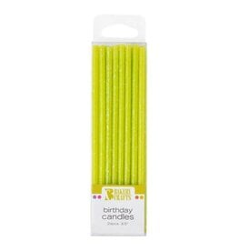 Slim Glitter Candles (lime green) - 24 ct