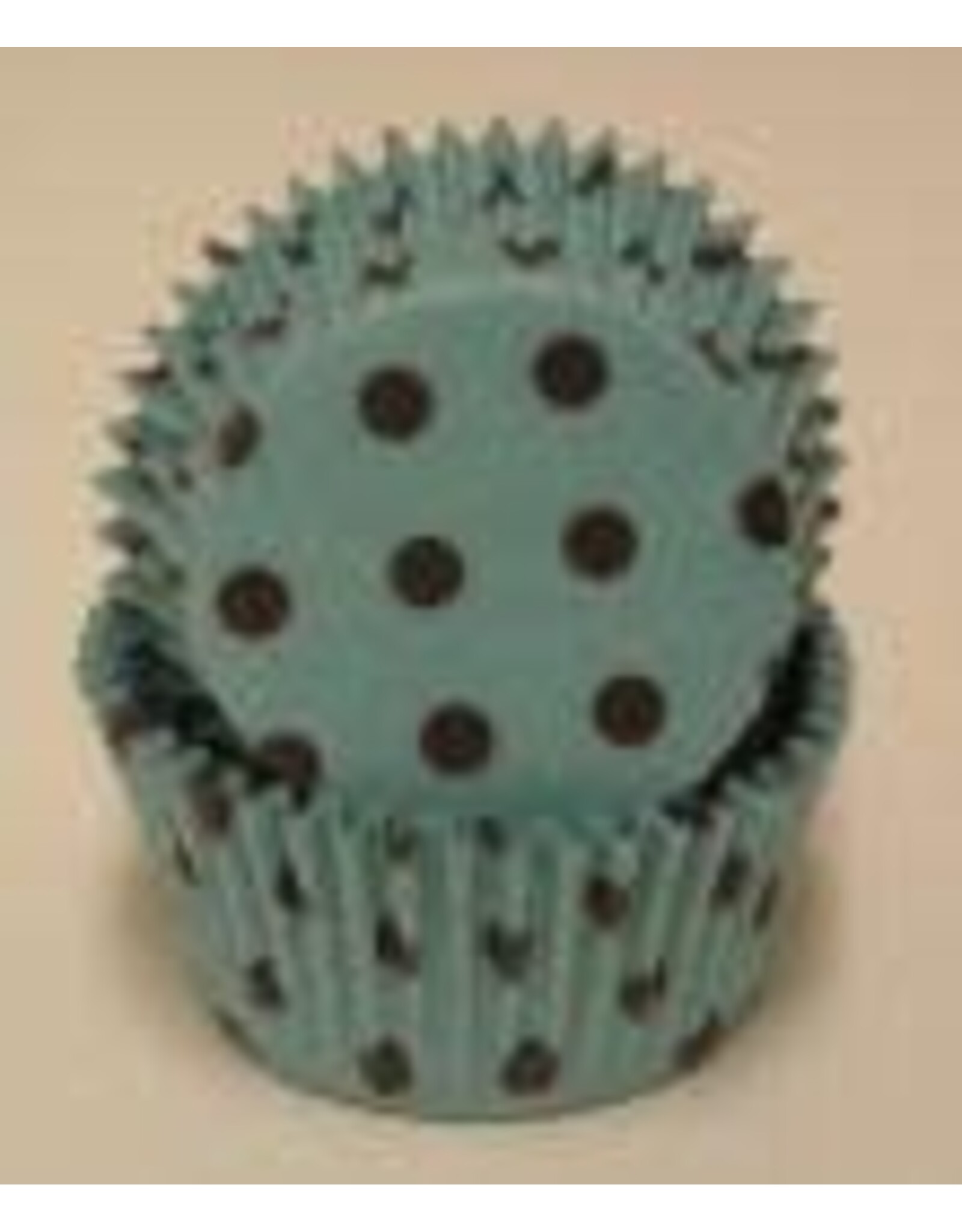 Aqua and Brown Polka Dot Baking Cups