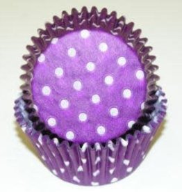 Purple Polka Dot Baking Cups