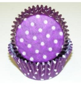 Purple Polka Dot Baking Cups