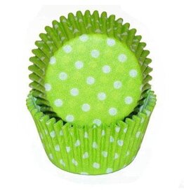 Green (Lime) Polka Dot Baking Cups(30-35ct)