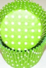 Green (Lime) Polka Dot Baking Cups(30-35ct)
