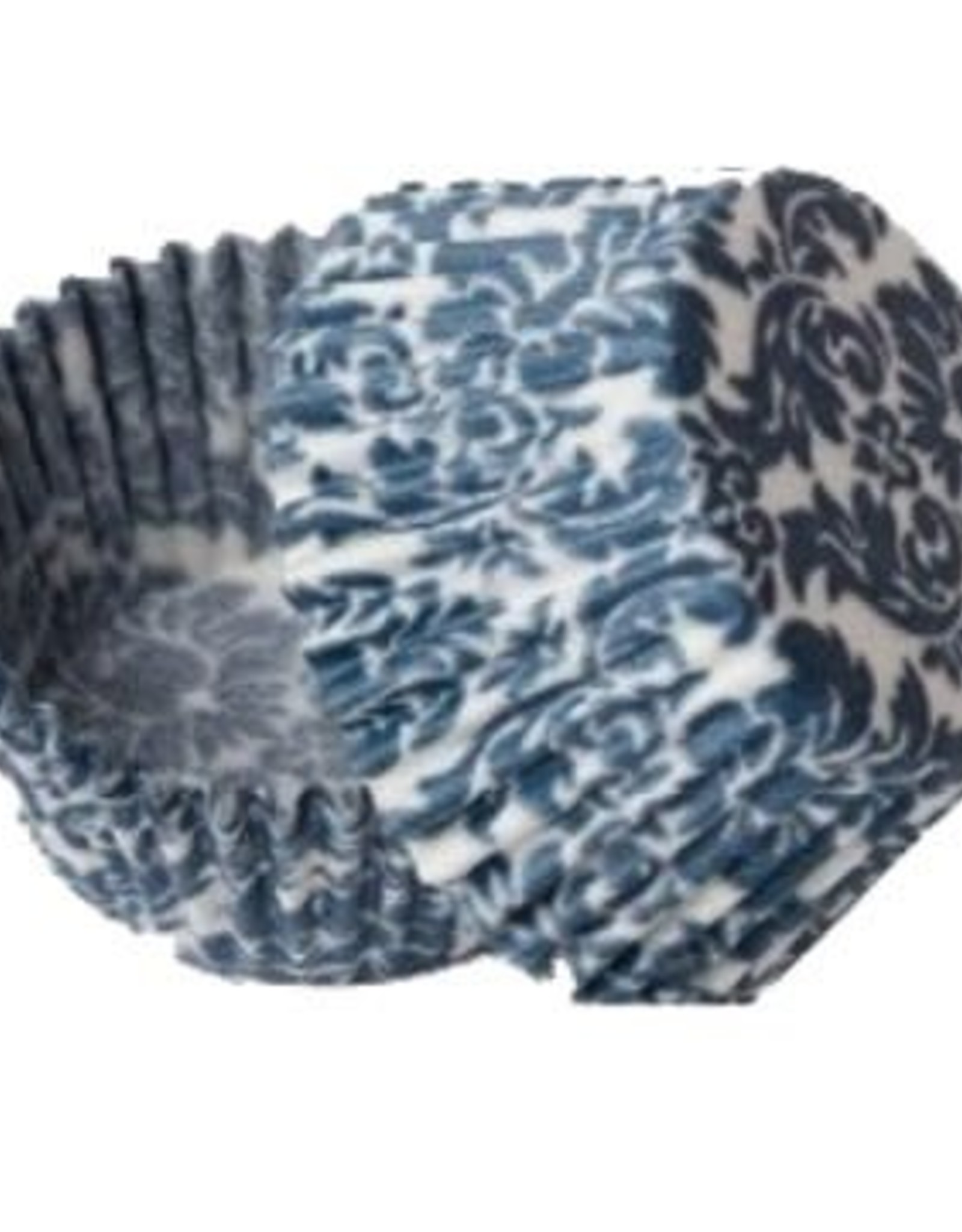 Blue Damask Baking Cups