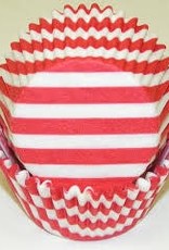Red Wide Stripe Baking Cup (30-35ct)